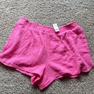 aerie Hot Pink Gauze Athletic Lounge Shorts with tags